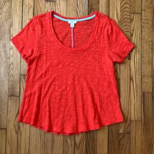 Sundance NWOT Women's 100% Cotton Orange Short Sleeve Tee Size Petite M